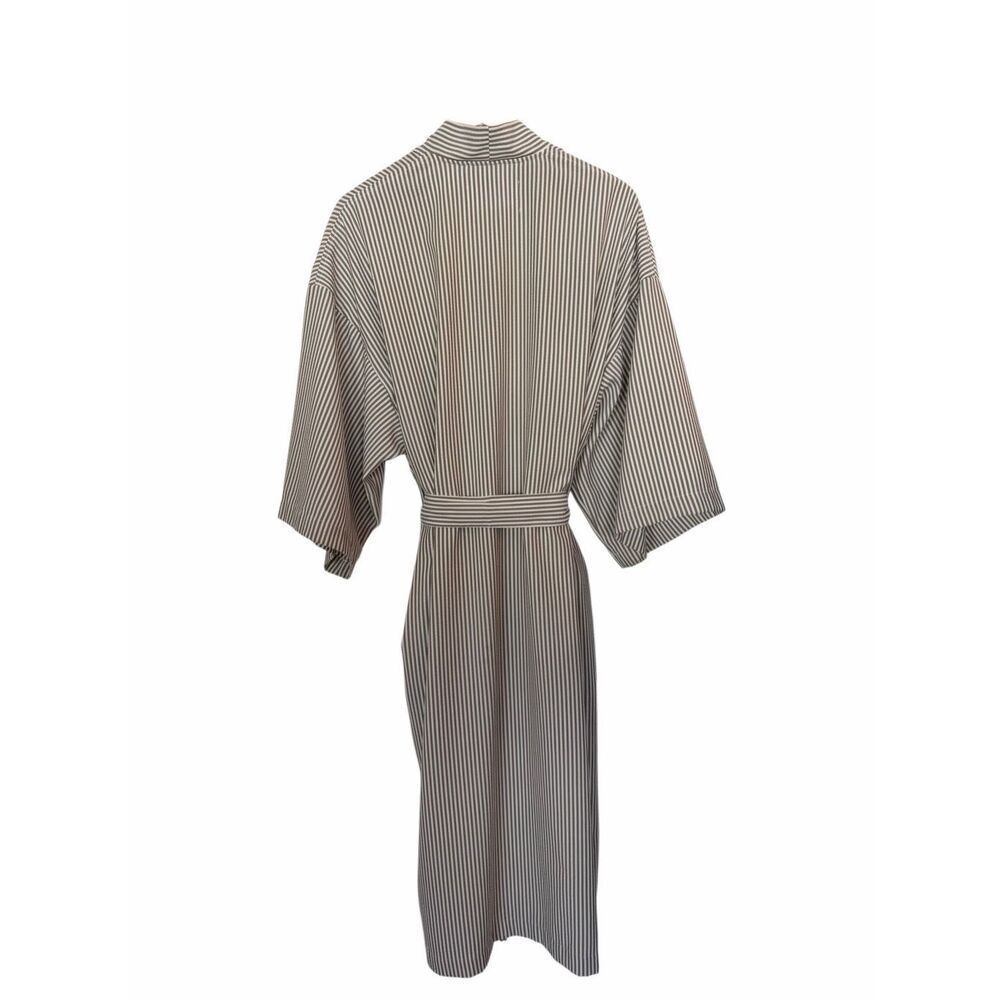 Telegraph Hill San Francisco - Single Layer Seersucker Kimono Robe in Stone Pins - Picture 5 of 12